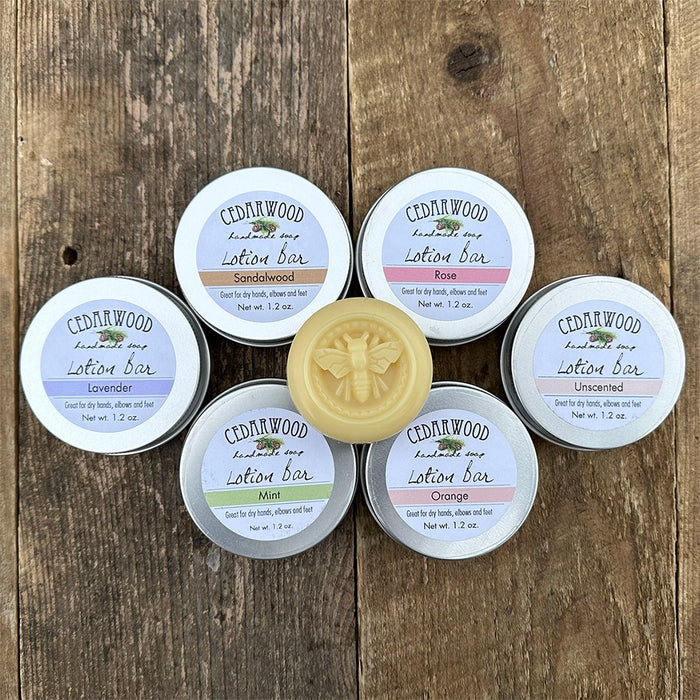 Handmade beeswax lotion bars