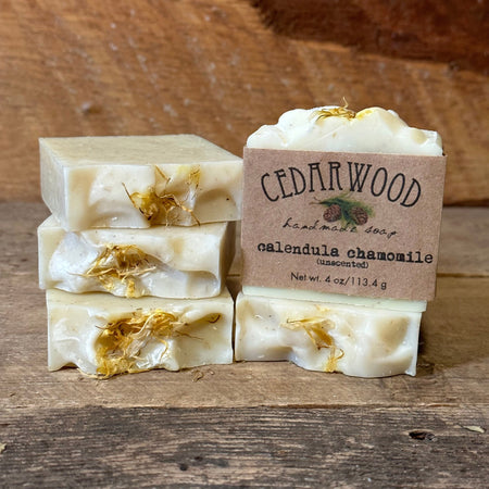 Five bars of Calendula Chamomile handmade soap