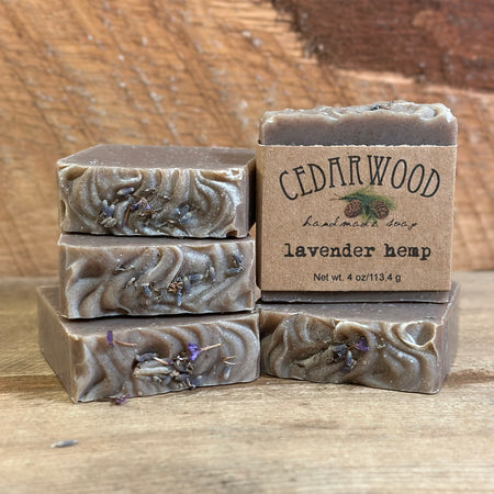 Five Lavender Hemp handmade soap bars