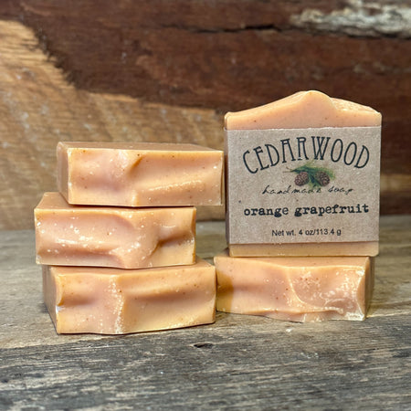 Five bars of Orange grapefruit handmade soap