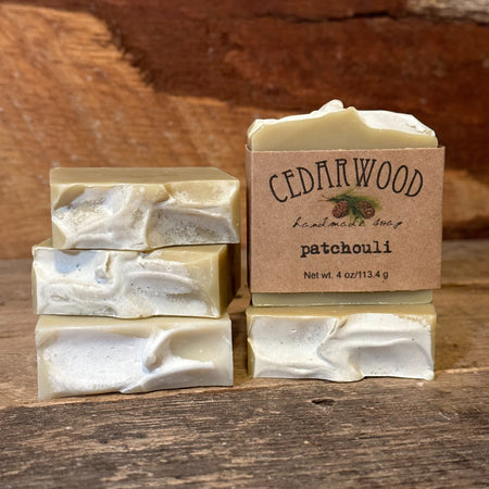 Five bars of handmade patchouli handmade soap