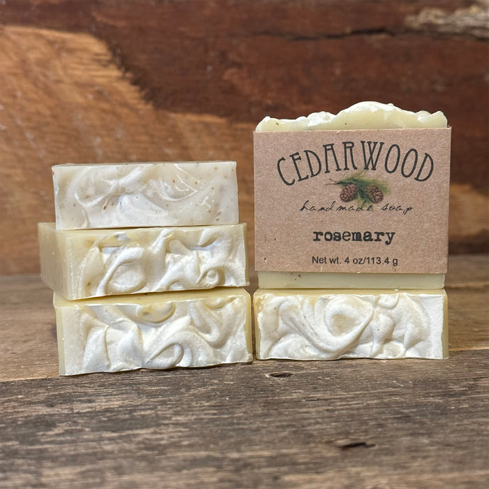 Five bars of rosemary handmade soap