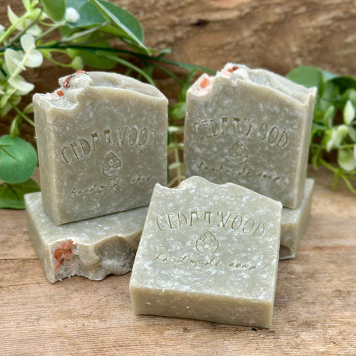 French Green Clay soap with Himalayan Pink Sea Salt