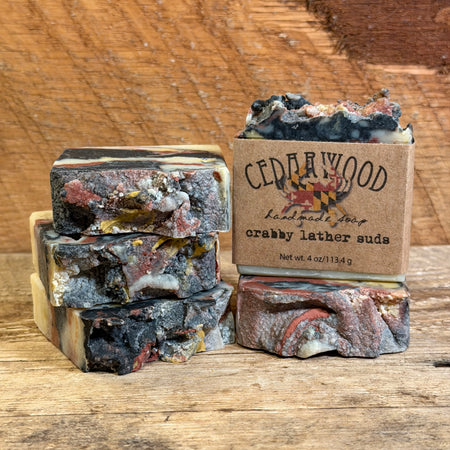 Five bars of Maryland-theme handmade soap