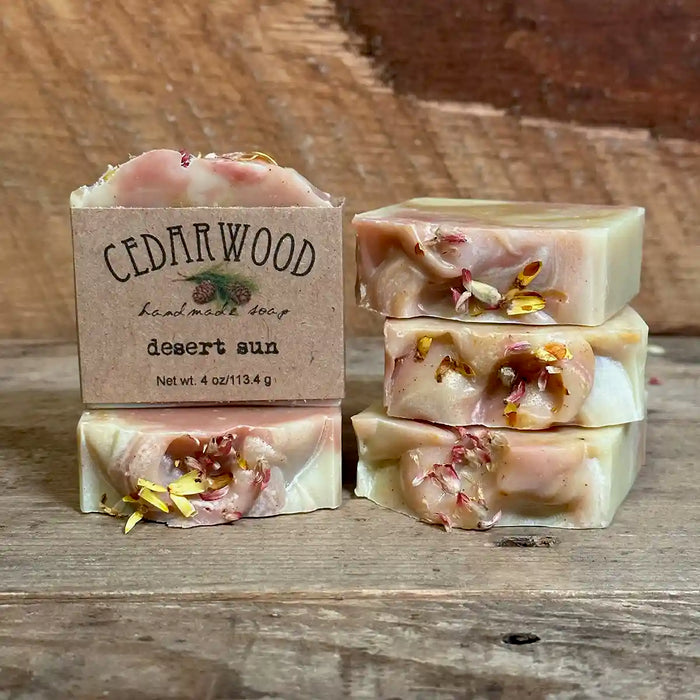 Five bars of Desert Sun handmade bar soap