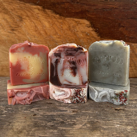 Six bars of handmade Christmas soap