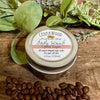 Glass jar of whipped coffee sugar body scrub