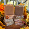 Eight bars of handmade fall-scented soap