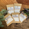 Five sample bags of homemade lavender laundry powder