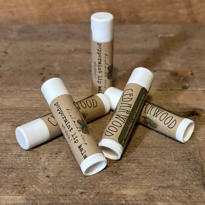 Five tubes of Peppermint lip balm