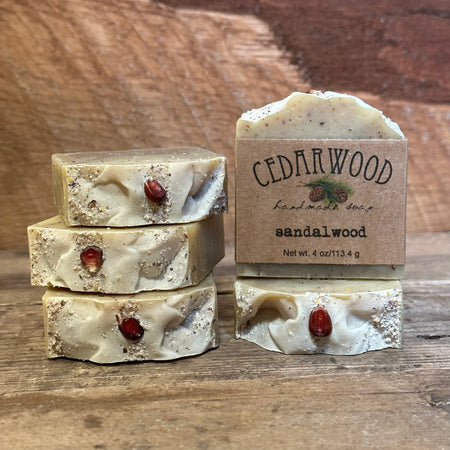 Five bars of handmade sandalwood soap