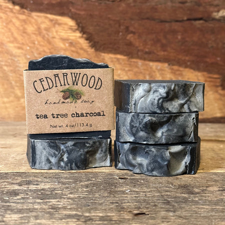 Handmade tea tree charcoal soap