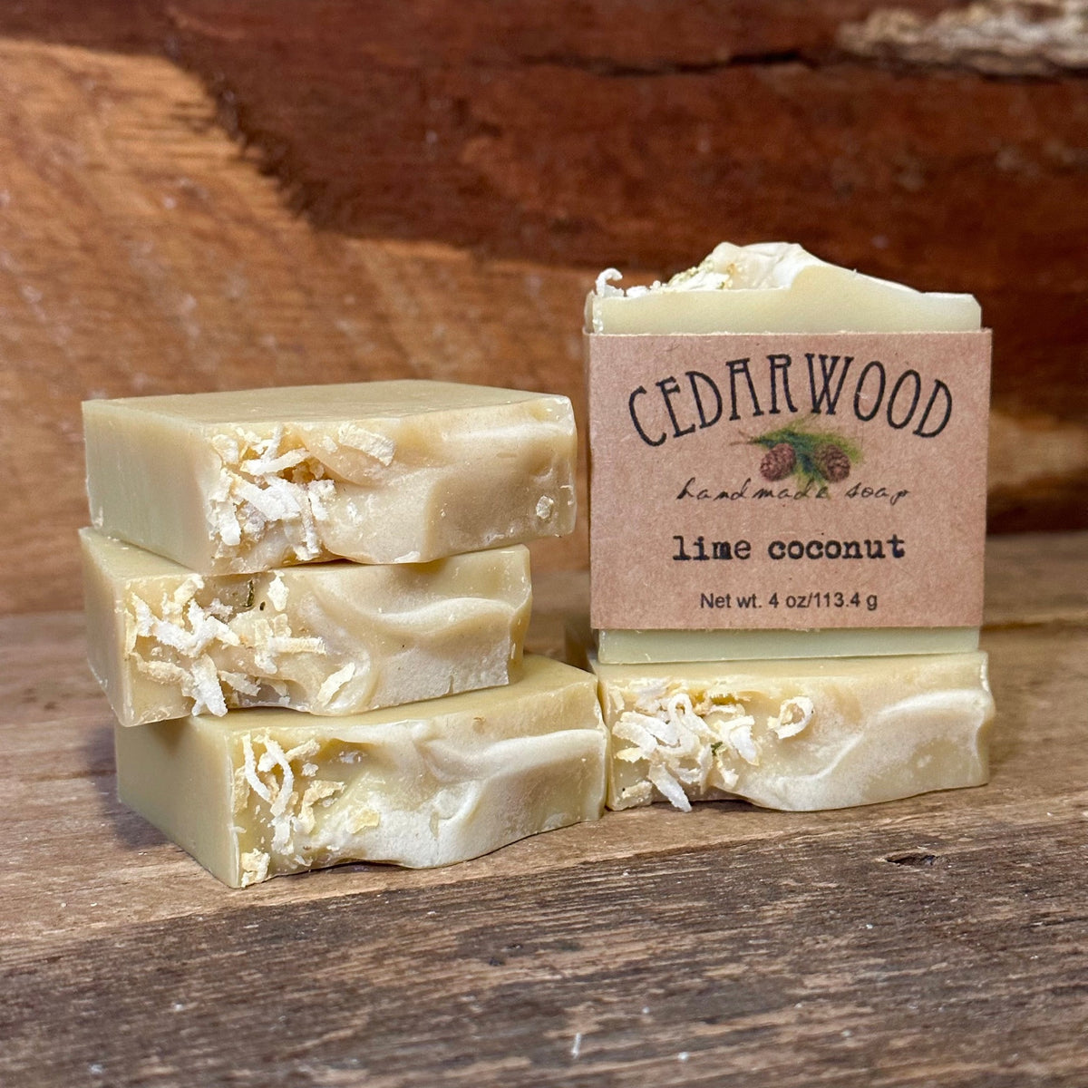 Lime Coconut handmade soap bar– Cedarwood Soap